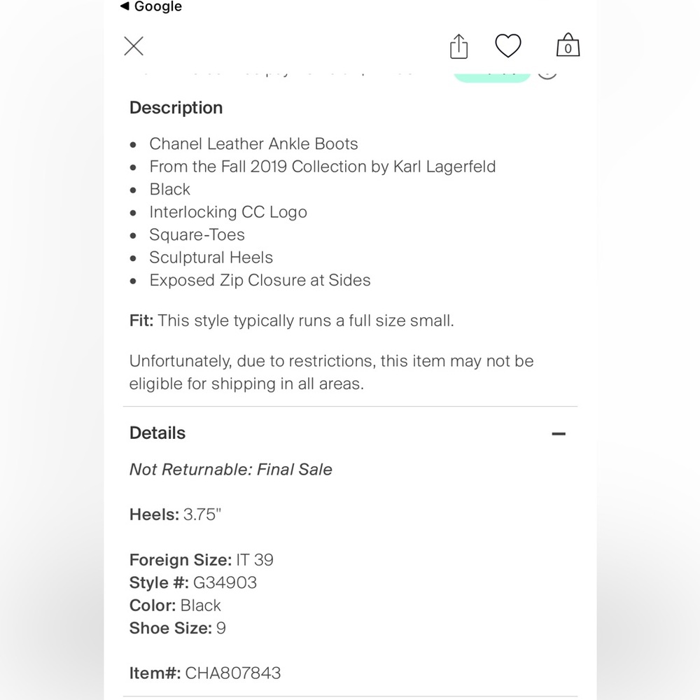 Chanel 2019 Interlocking CC Logo Boots in Black Leather with grosgrain cap toe - Picture 16 of 16